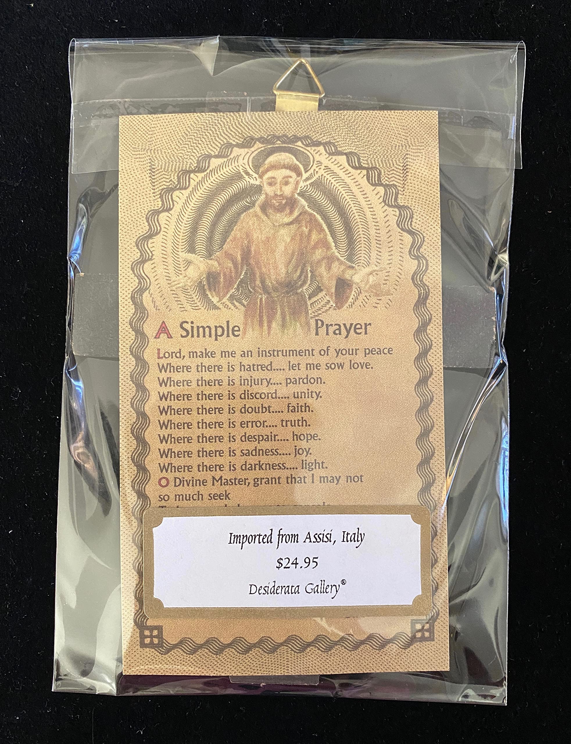 Prayer card with blank reverse side for personal message