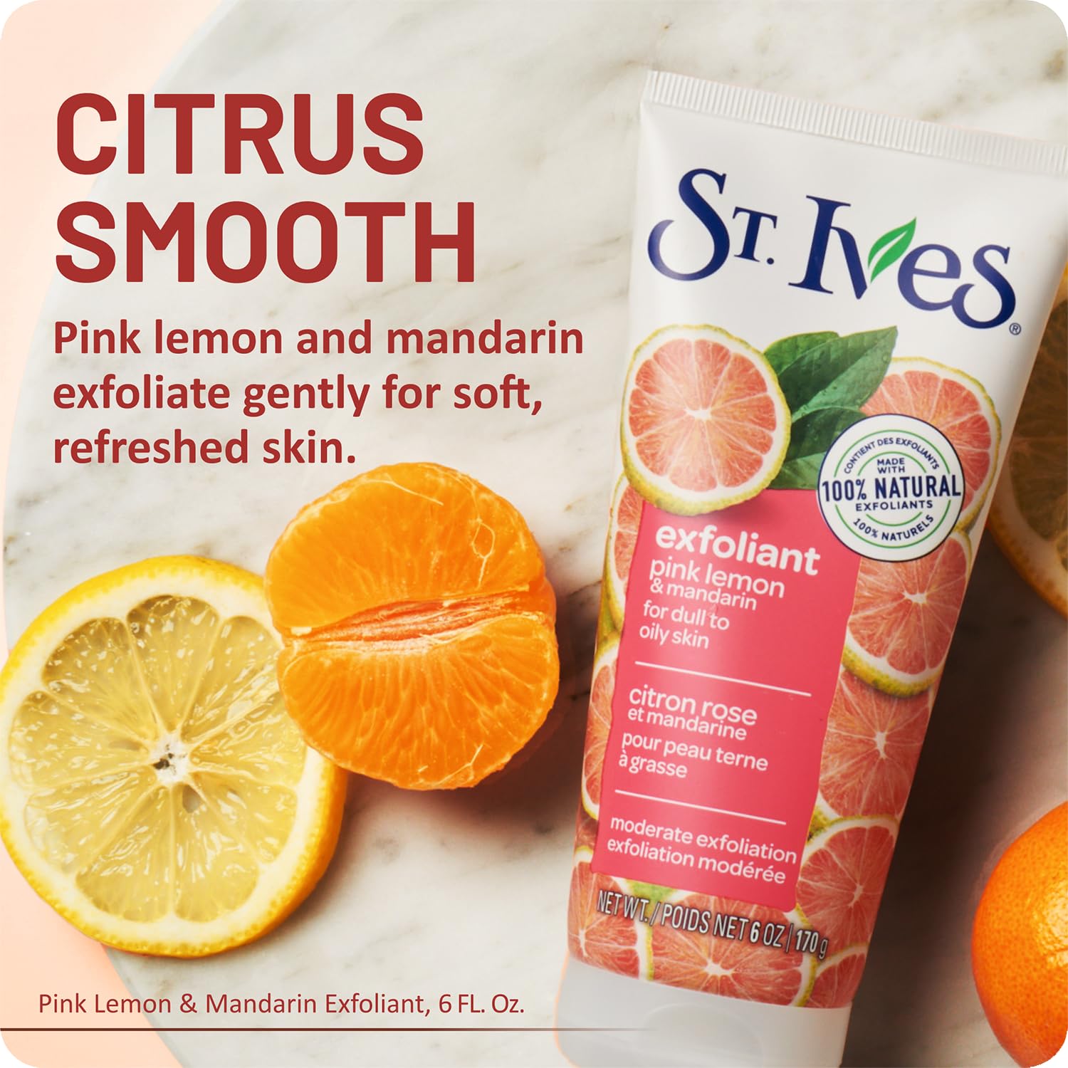 Pink lemon mandarin exfoliant scrub by St Ives 6 oz