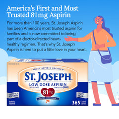 St. Joseph aspirin enteric coated 81 mg tablet closeup