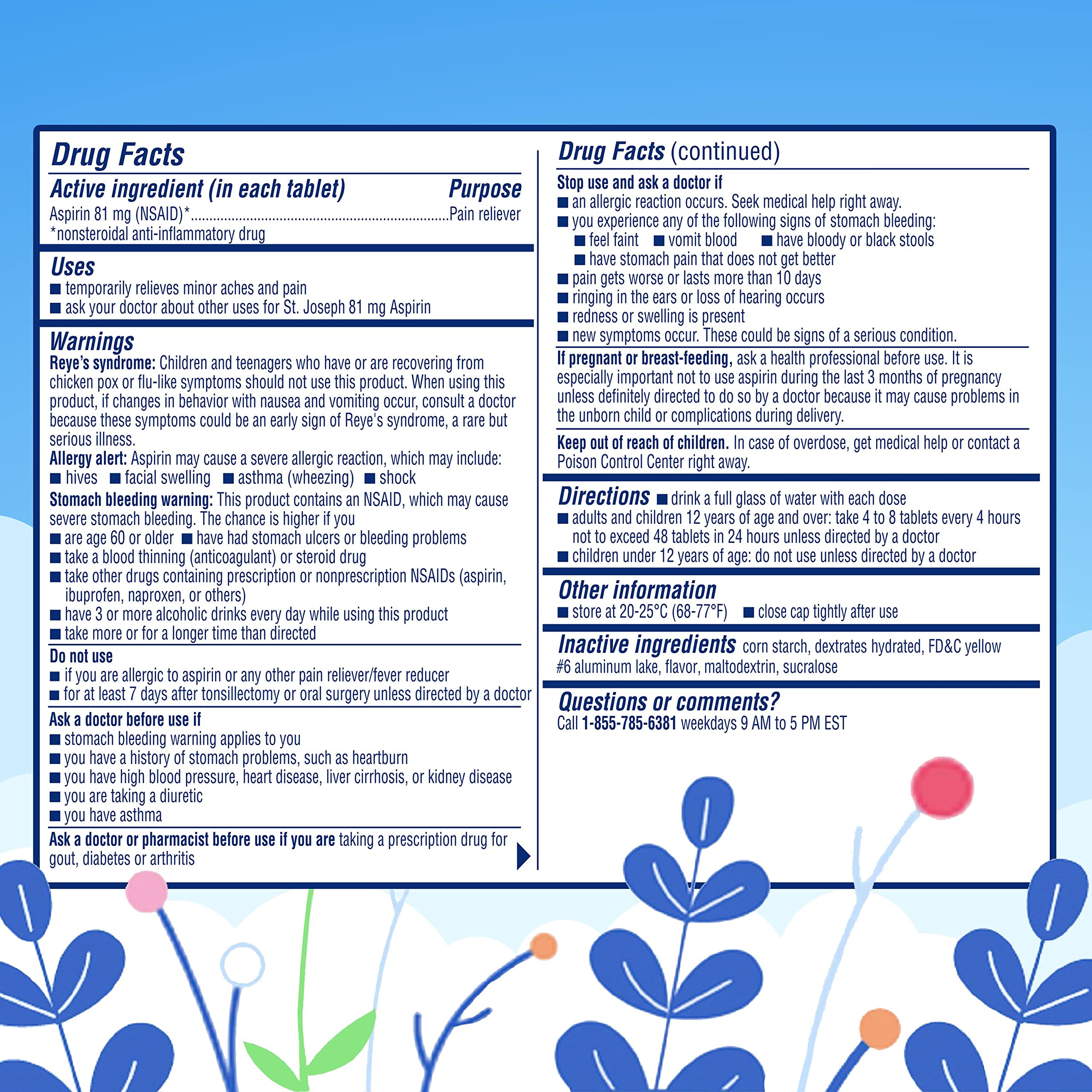 Image of St. Joseph low-dose aspirin packaging may vary