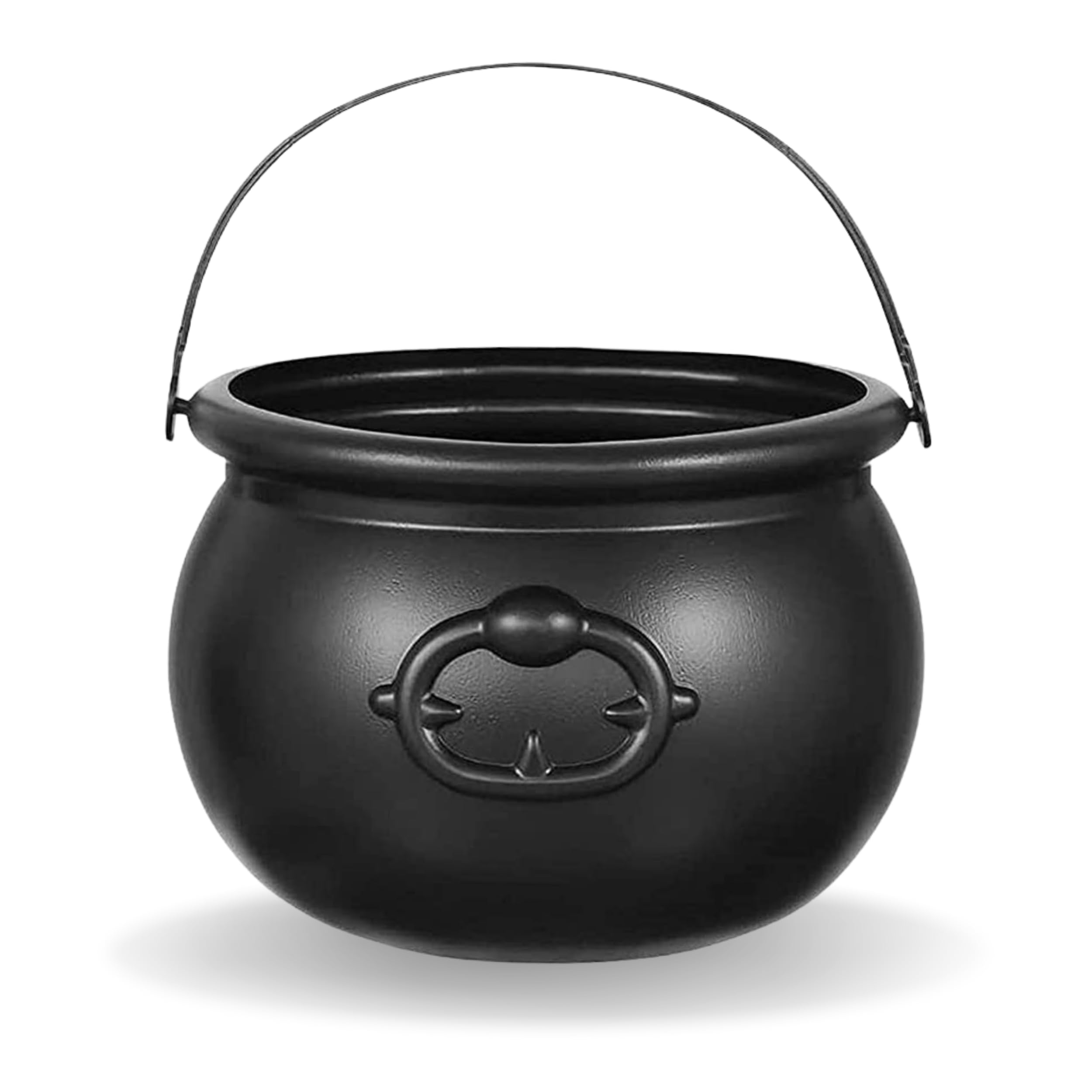 St Patricks Day cauldron 7.5 inch black plastic centerpiece