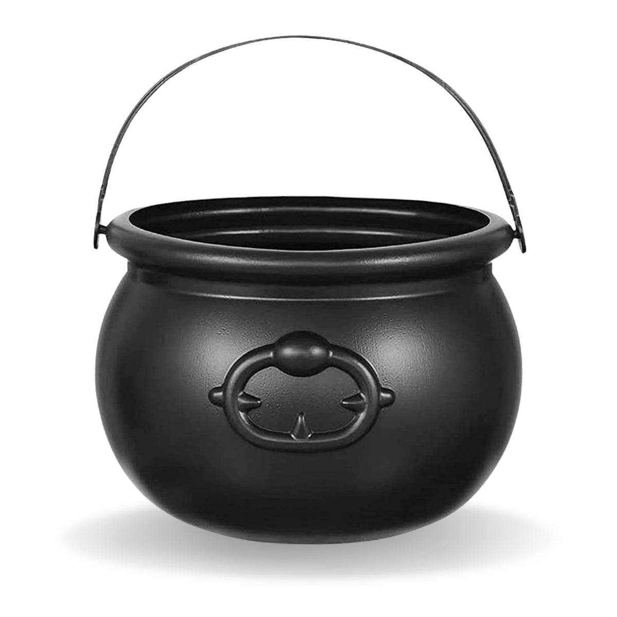 St Patricks Day cauldron 7.5 inch black plastic centerpiece