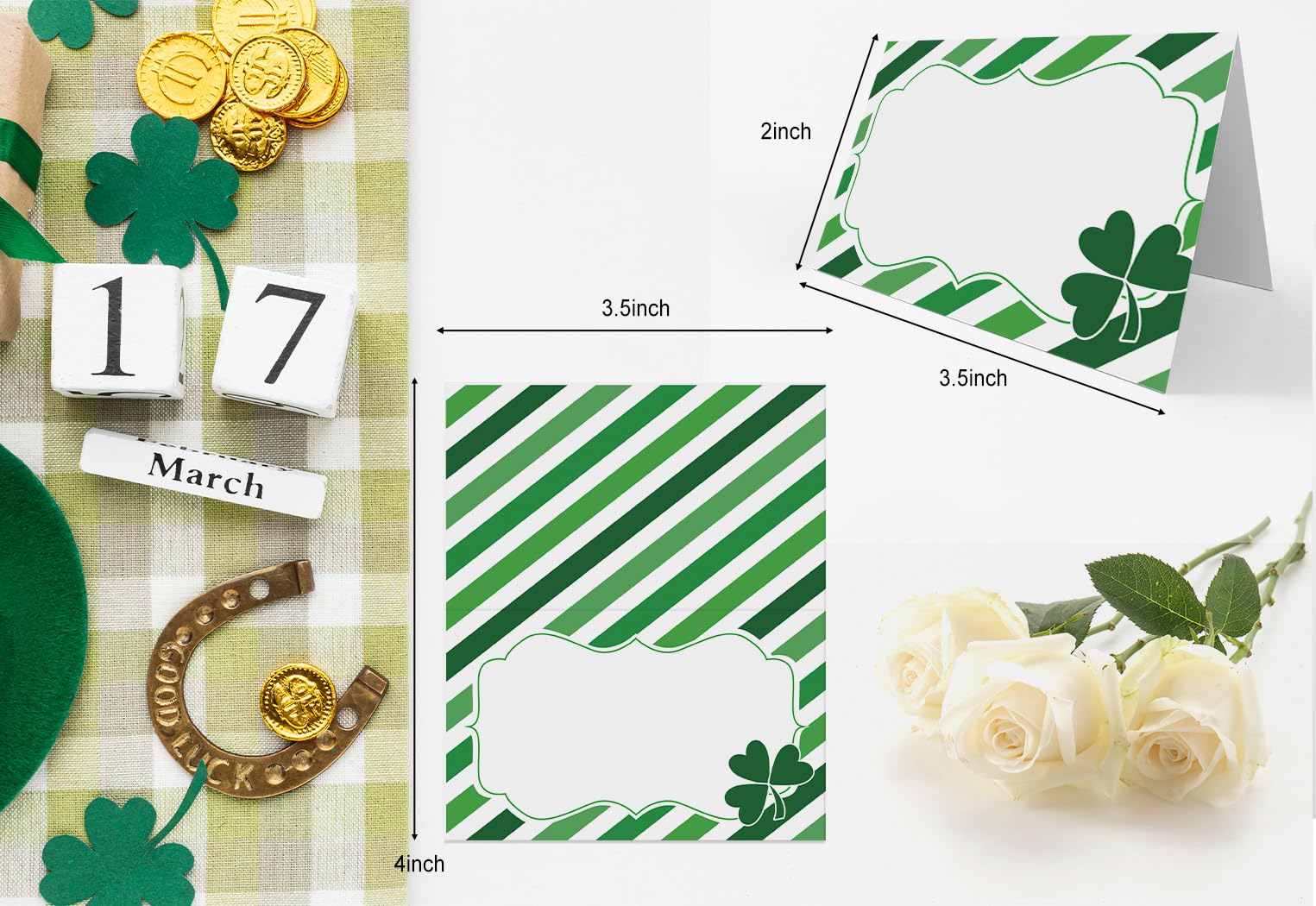 St Patrick's Day place cards and 300g cardstock example