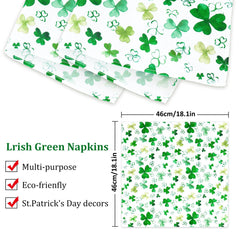 St. Patrick's Day napkins by JarThenaAMCS green watercolor shamrocks