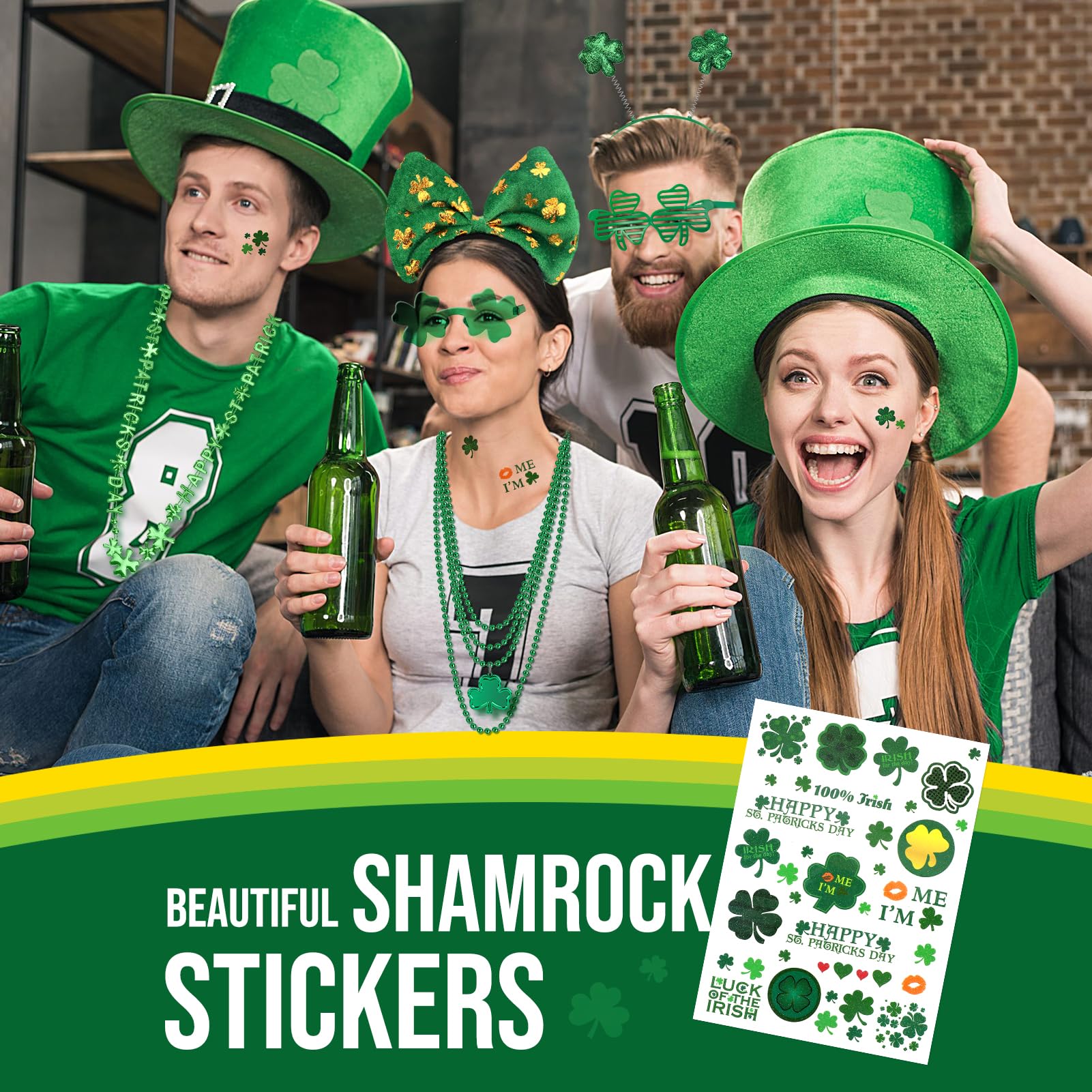 Assorted clover elements for St Patrick's Day accessories