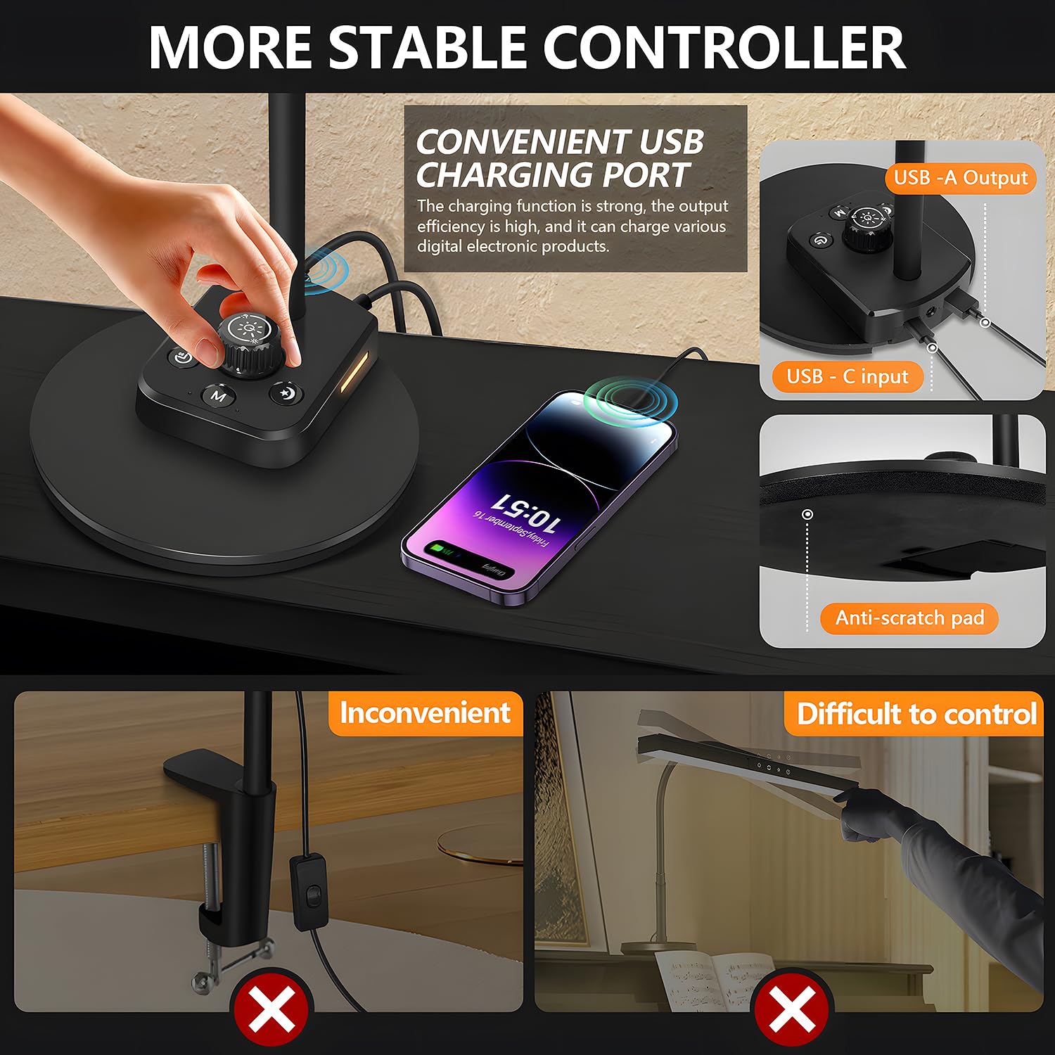 Five color temperature modes for piano lighting 2700K to 6000K dimming