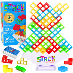 Stack Attack Tower Game components and setup
