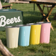 Stackable titanium pint cup with storage bag 17 oz