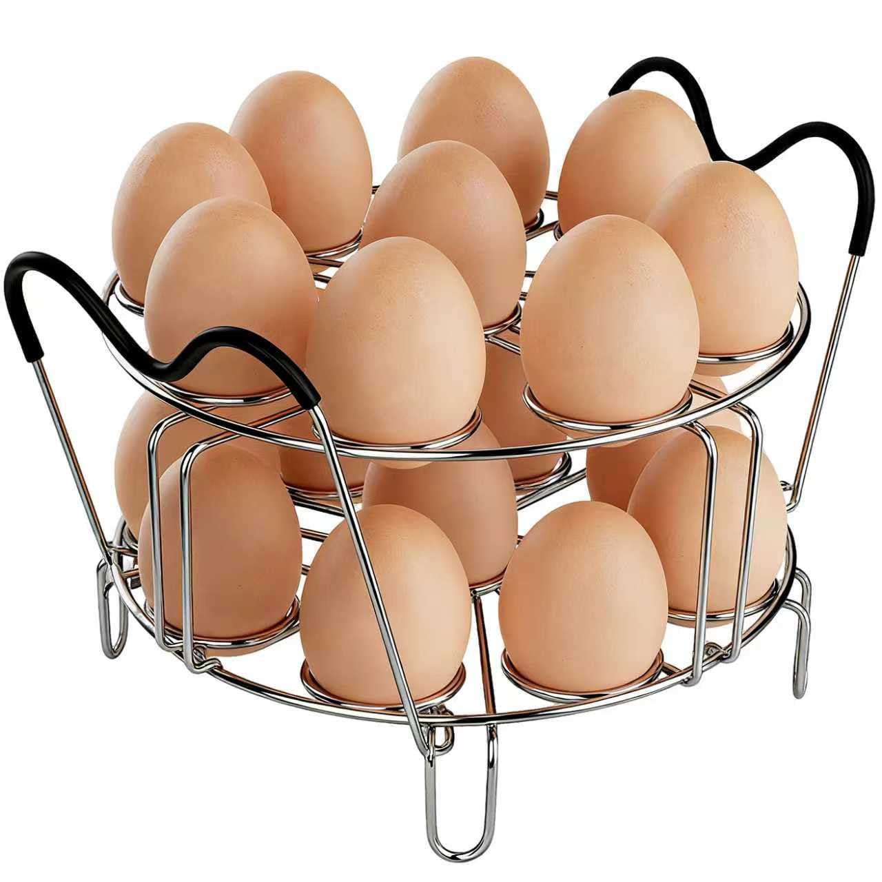 Stackable egg steamer rack for Instant Pot stacked levels