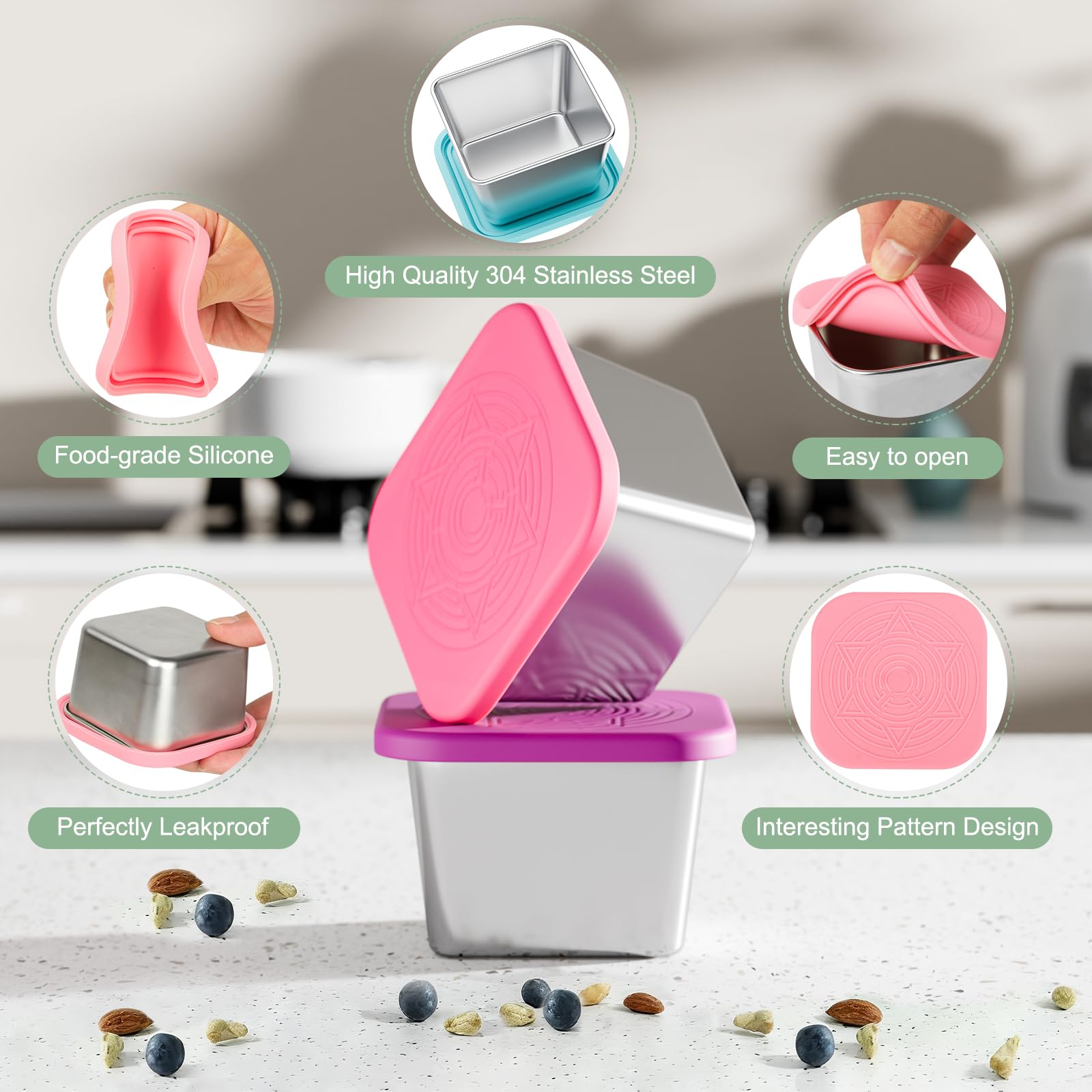 compact 6oz square containers that fit lunch boxes and backpacks