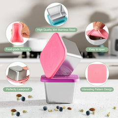 compact 6oz square containers that fit lunch boxes and backpacks