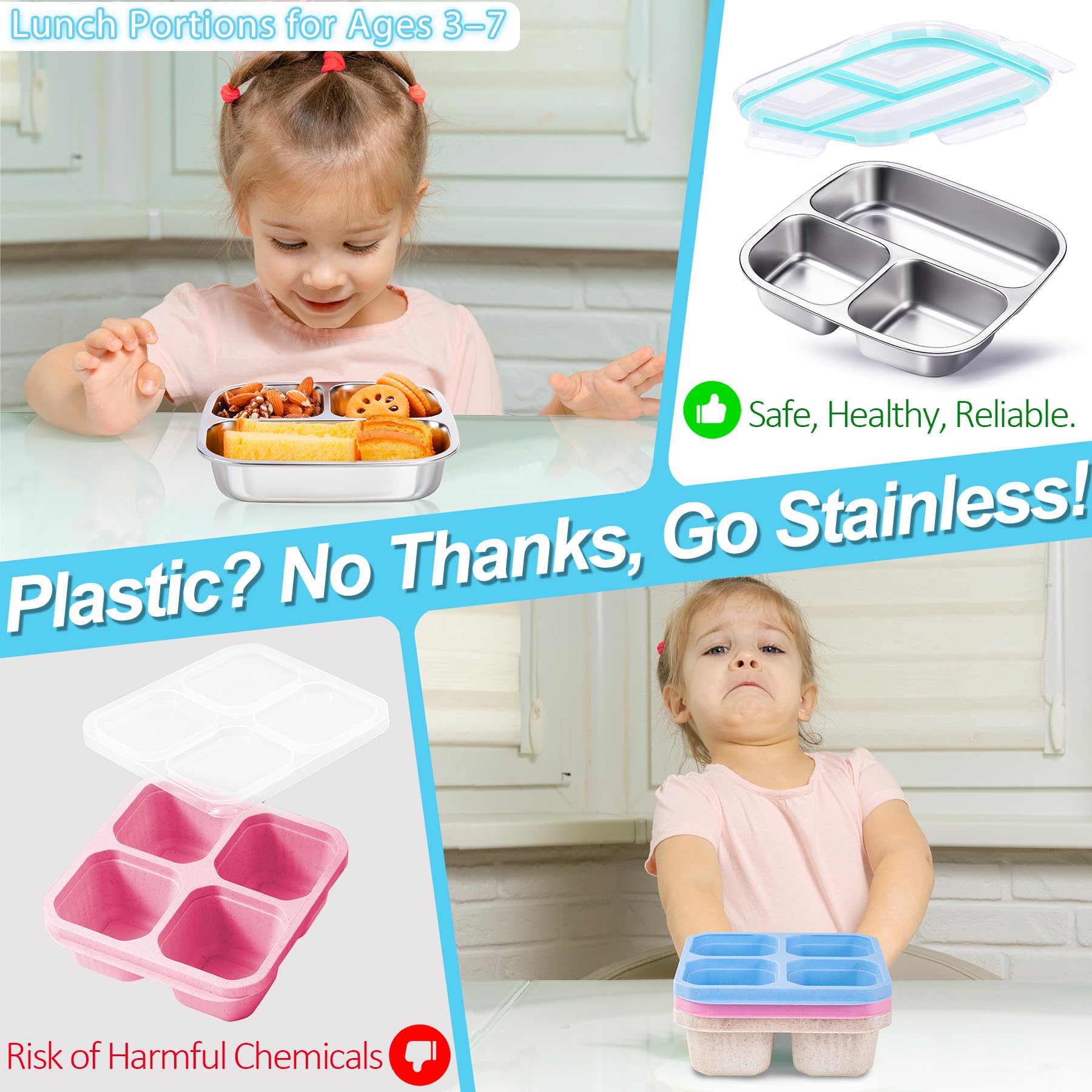 stackable lunch boxes for school and travel