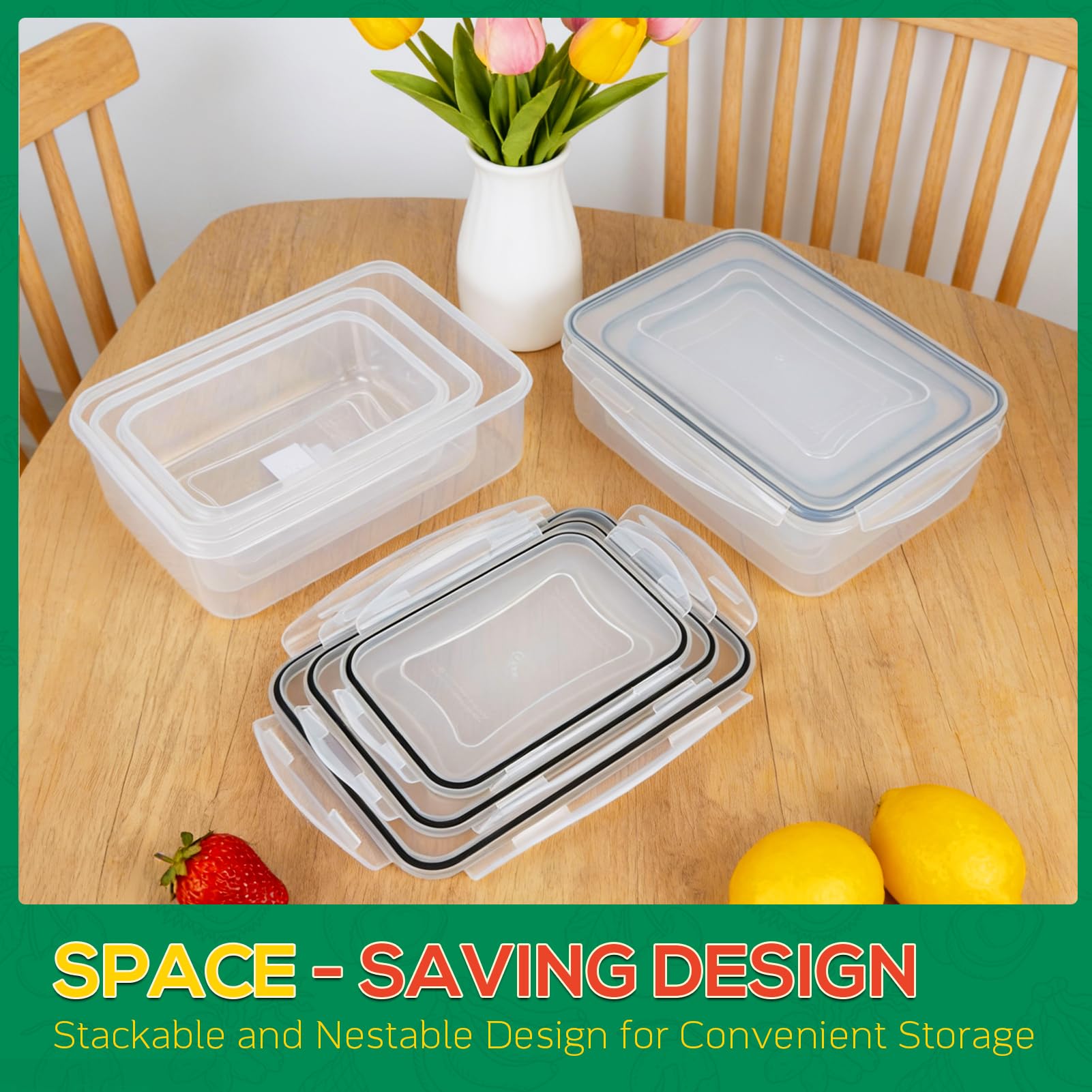 Stackable and nestable kitchen storage containers