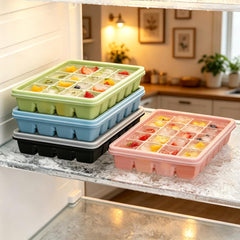Stackable silicone ice cube trays with sealed lids