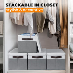 Tear-resistant fabric storage bin with odorless plastic panels