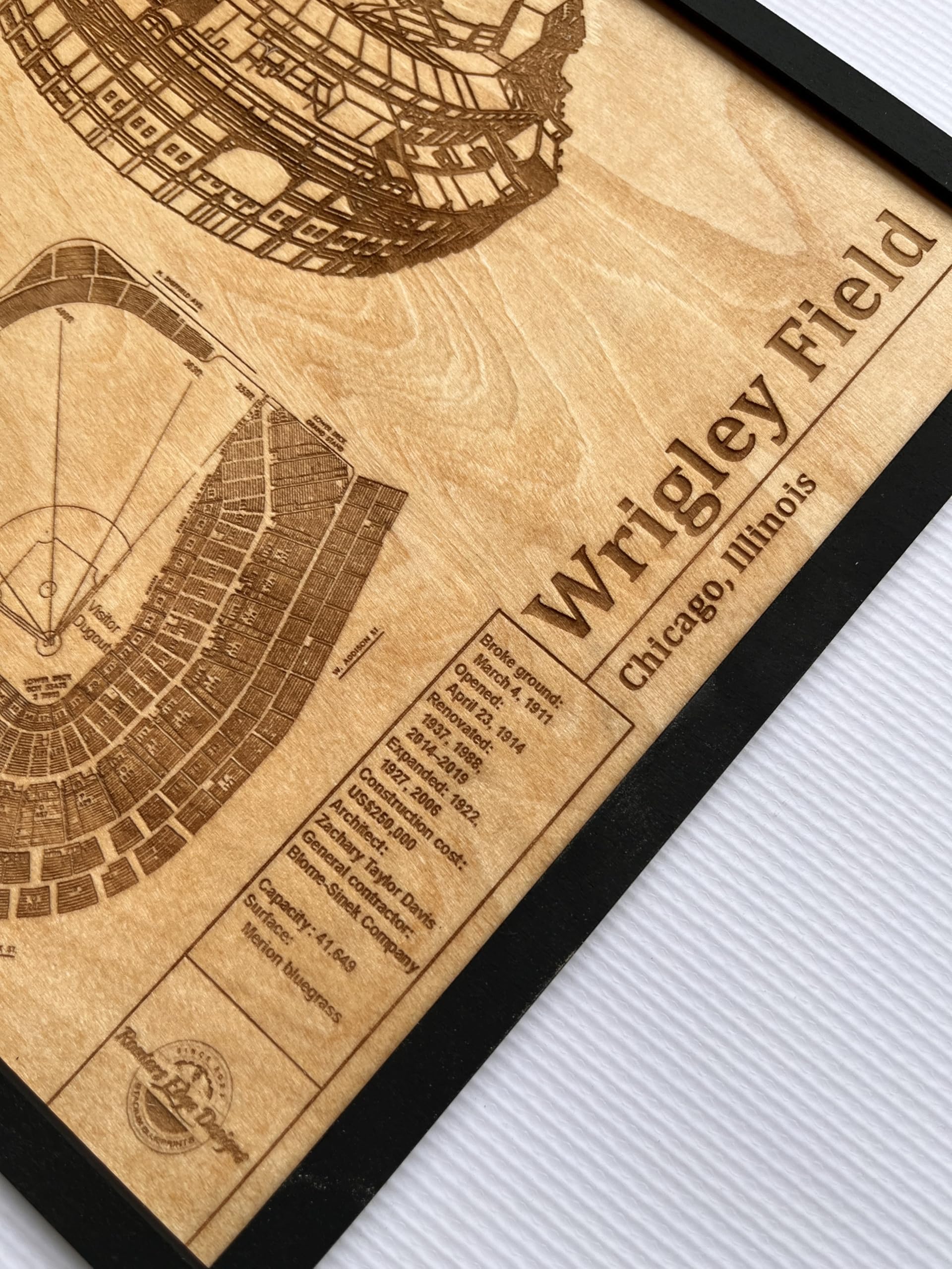Stadium blueprint wall decor handmade in the USA