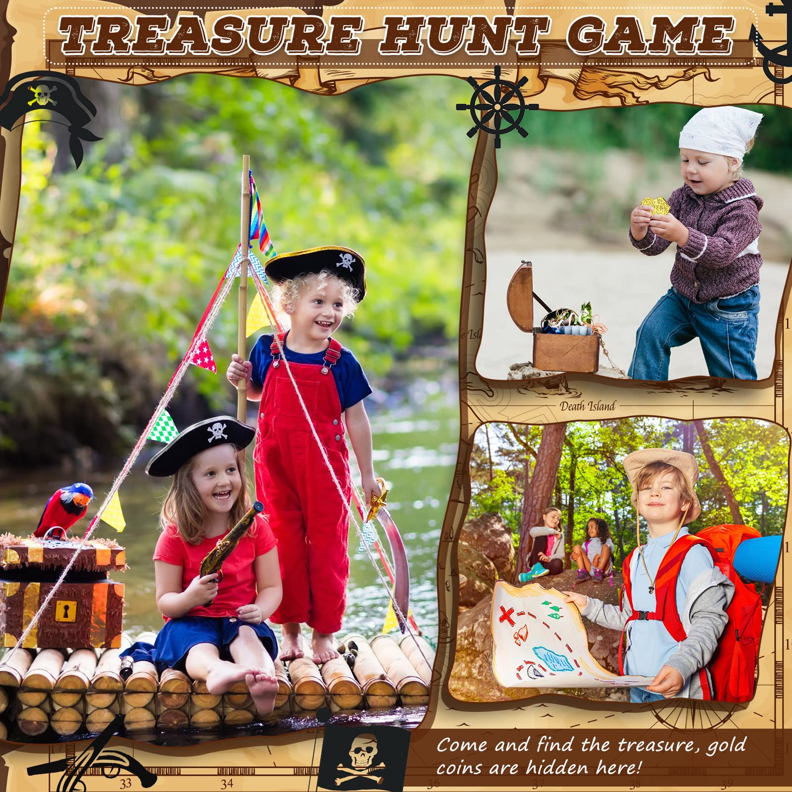 100 piece gold pirate coin set for gifts and rewards