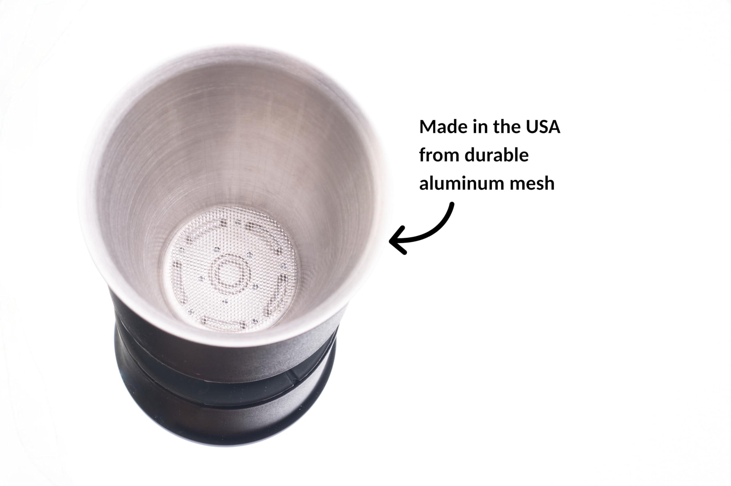 Premium handmade aluminum mesh pour-over screen