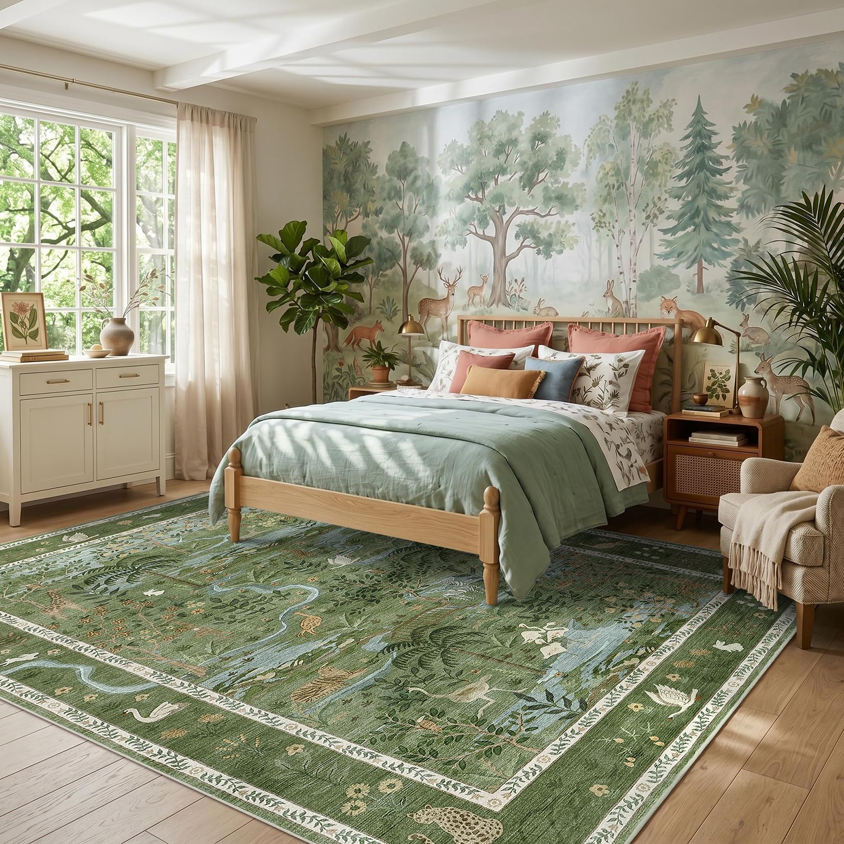 Stain resistant synthetic fibers rug for easy cleaning