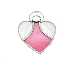 Stained glass angel ornament with white wings