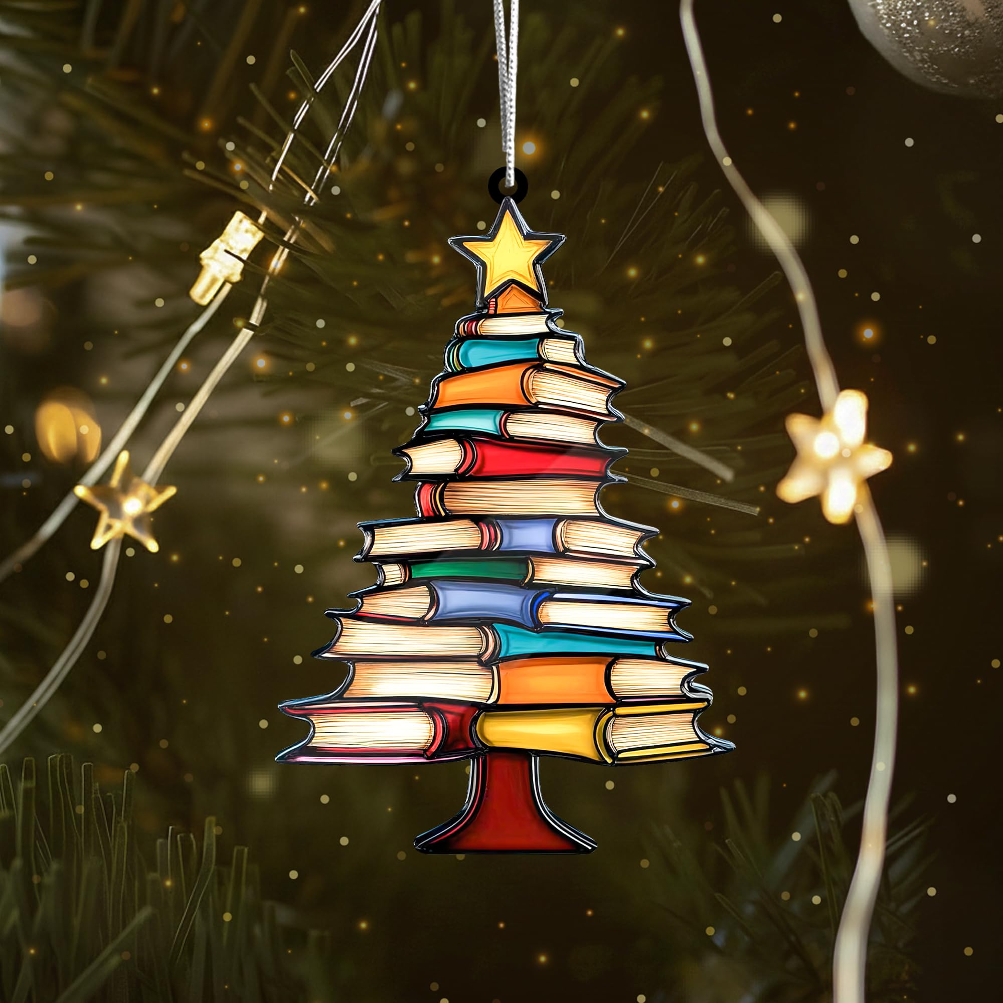 Stained Glass Effect book ornament Flower Shelf