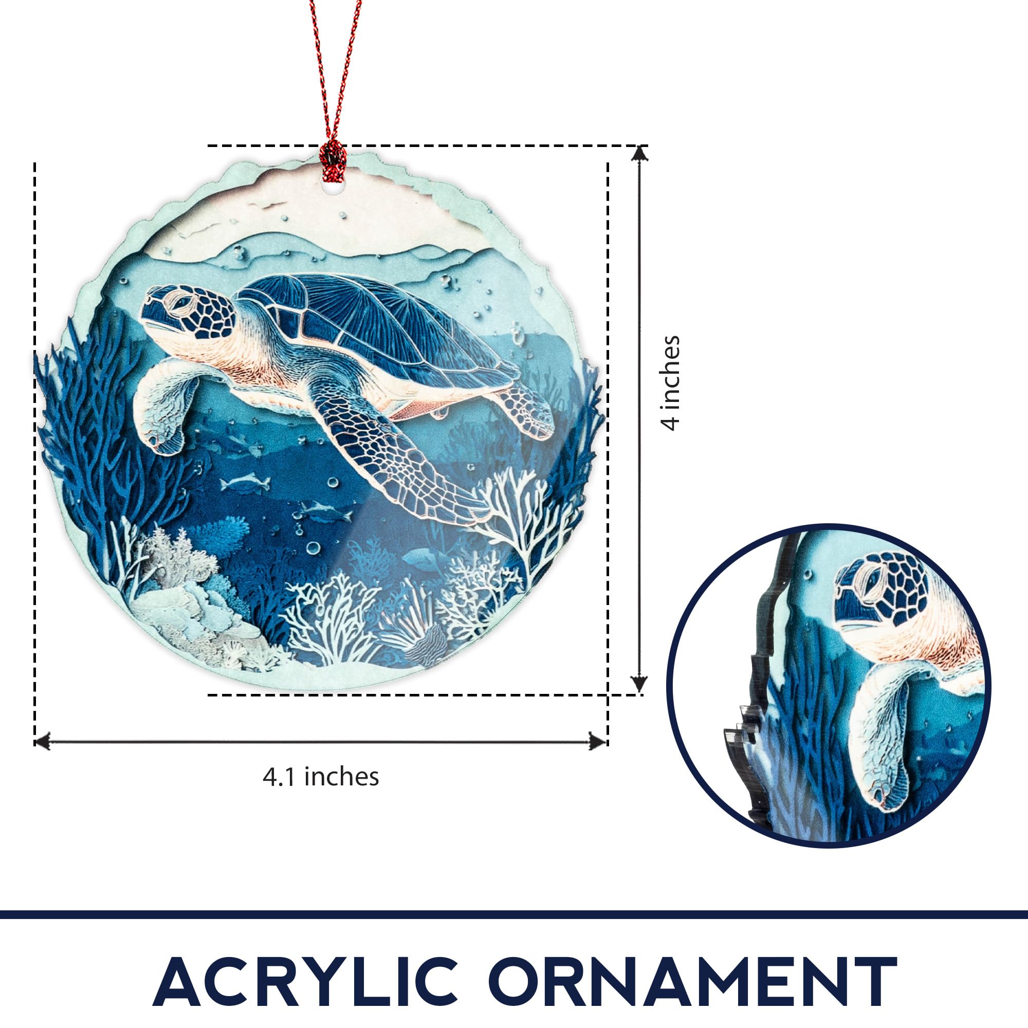 Stained glass look sea turtle suncatcher ornament