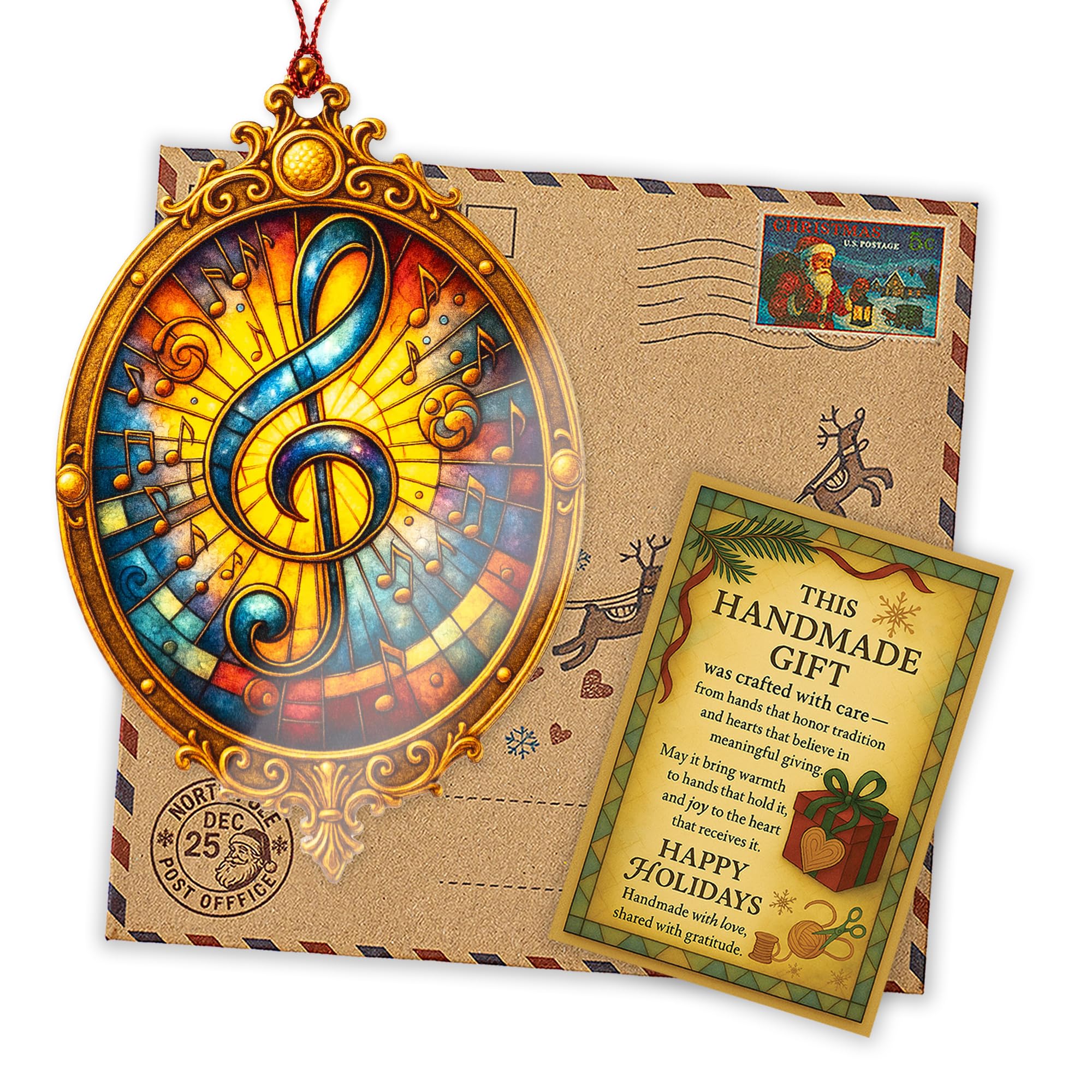 Suncatcher effect stained glass window ornament image