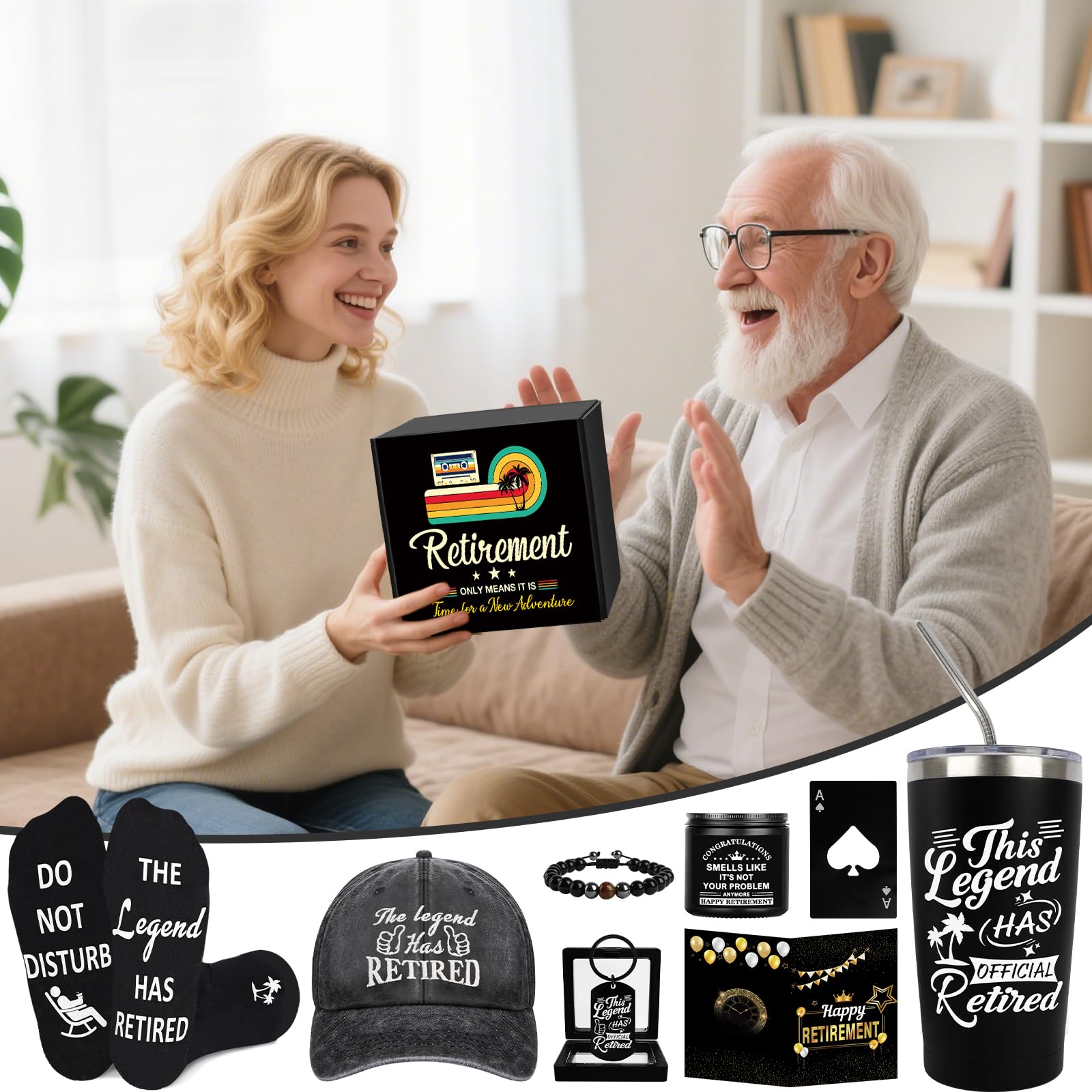 Stainless steel bottle opener and retirement card included