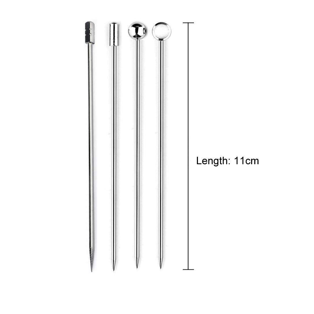 Silver tone stainless steel appetizer picks