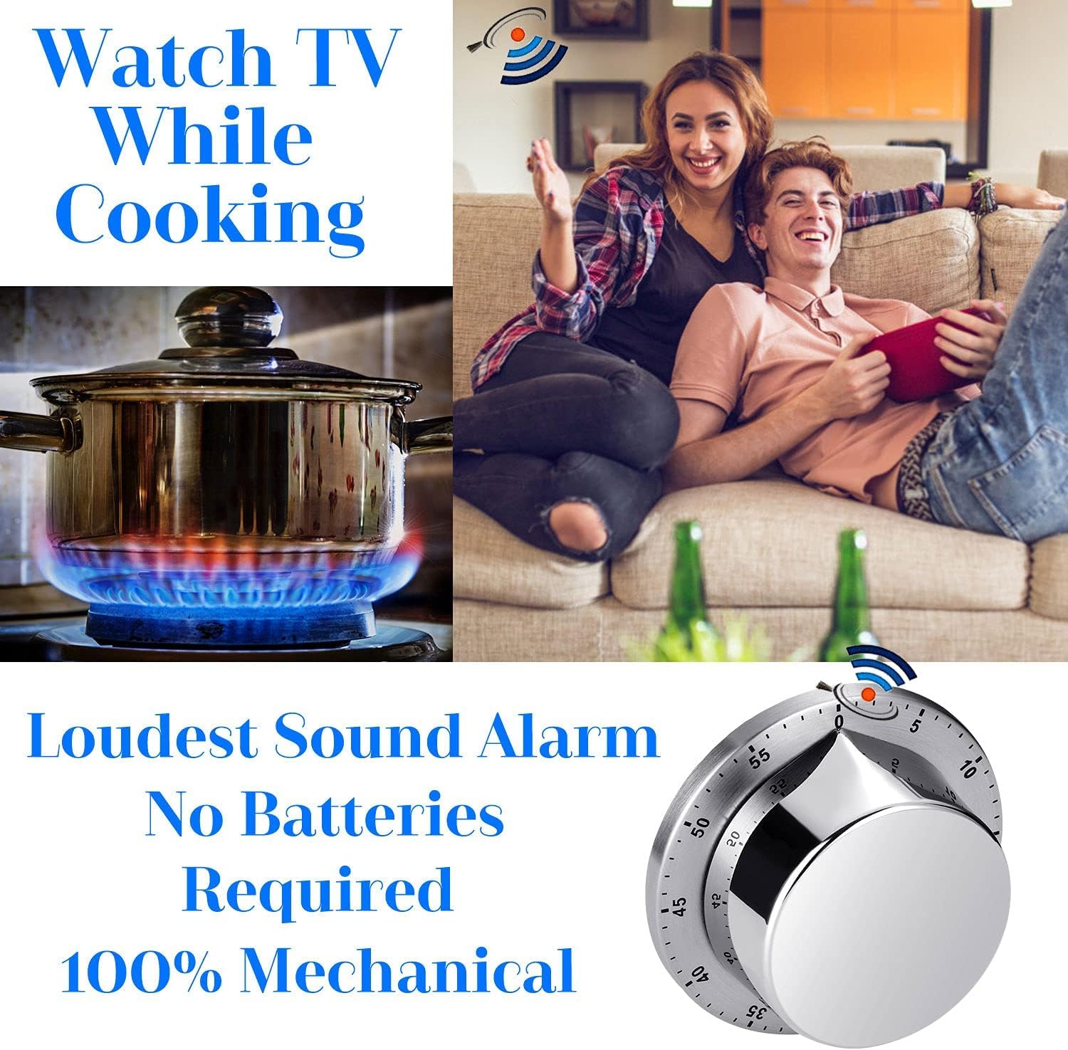 Countdown reminder timer for kitchen and classroom use