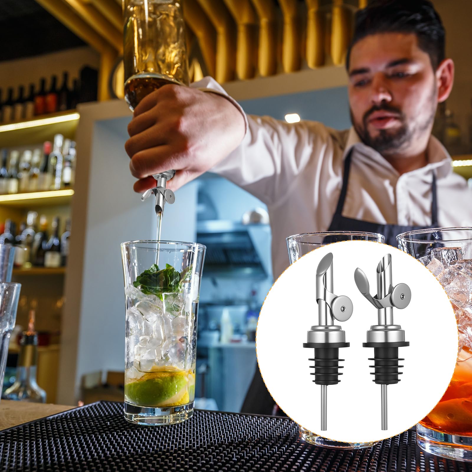 Pour spout compatible with olive oil and vinegar