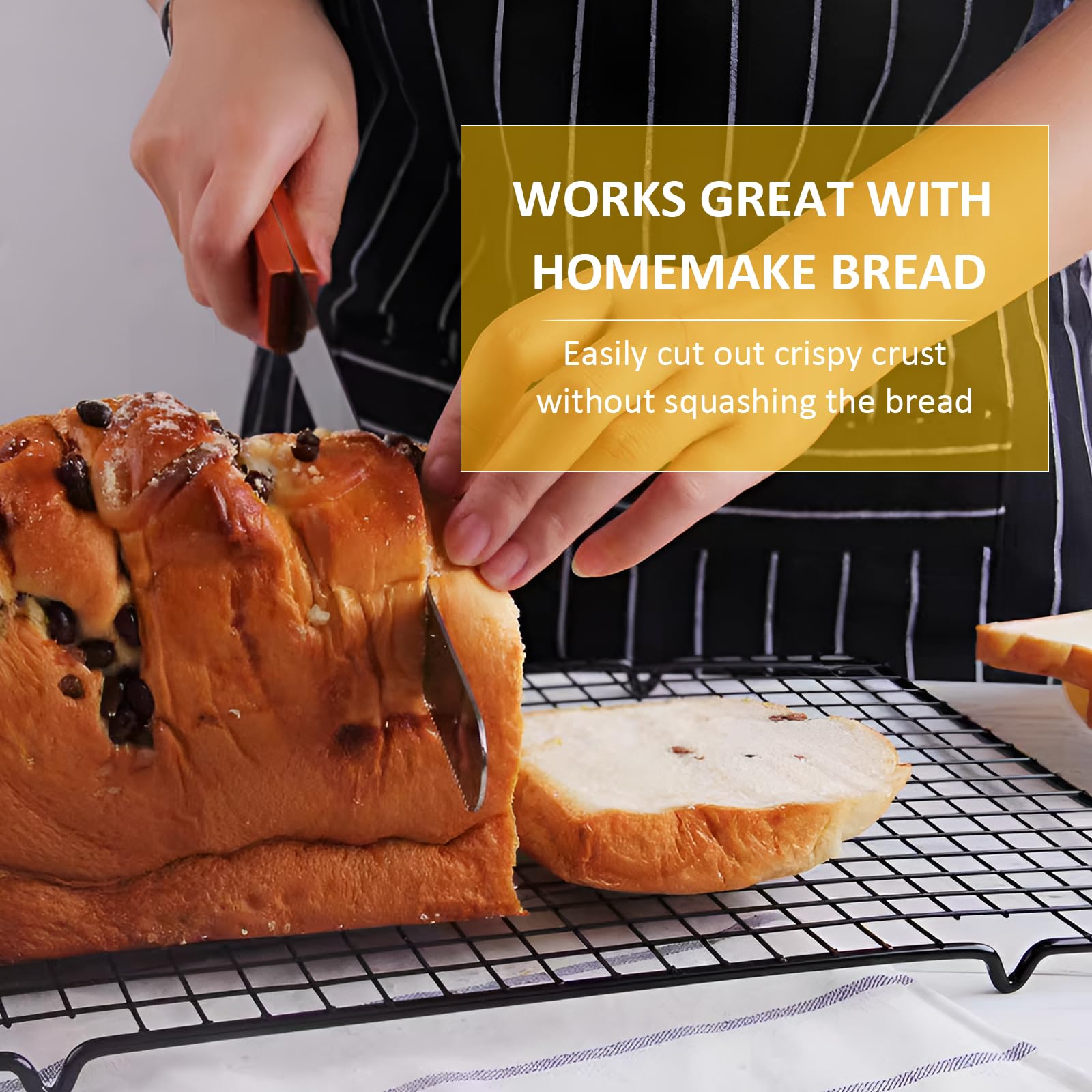 HTBMALL bread knife for homemade bread and bagels