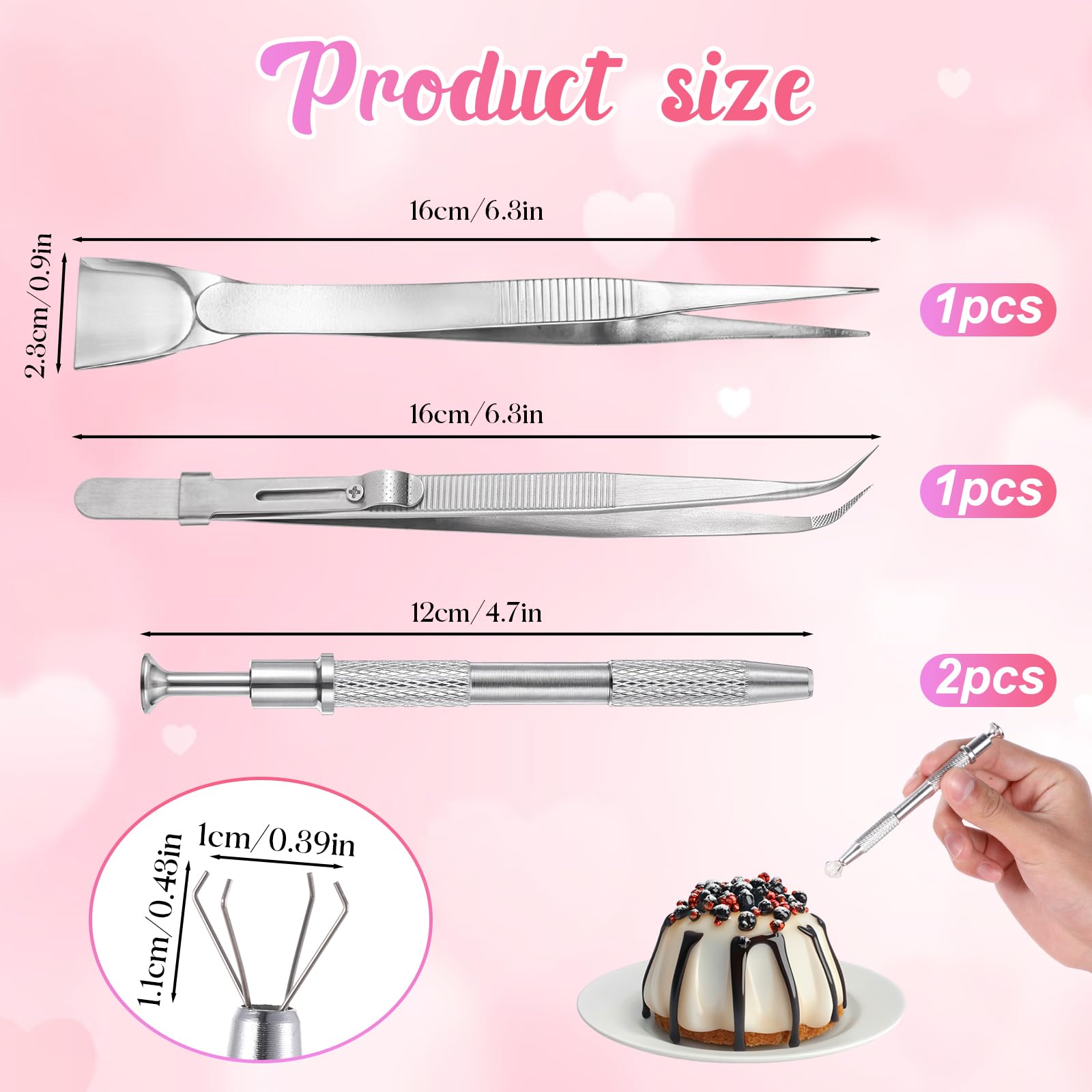 stainless steel cake tools set for ice cream cupcakes