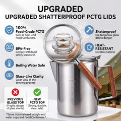 Stainless steel camp coffee maker showing 12 cup capacity