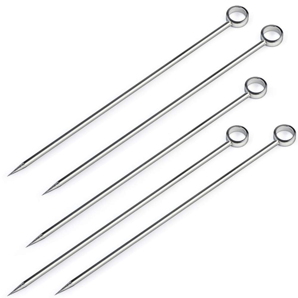 Stainless steel cocktail picks 20 pieces circle ring head