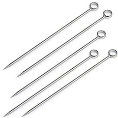 Stainless steel cocktail picks 20 pieces circle ring head