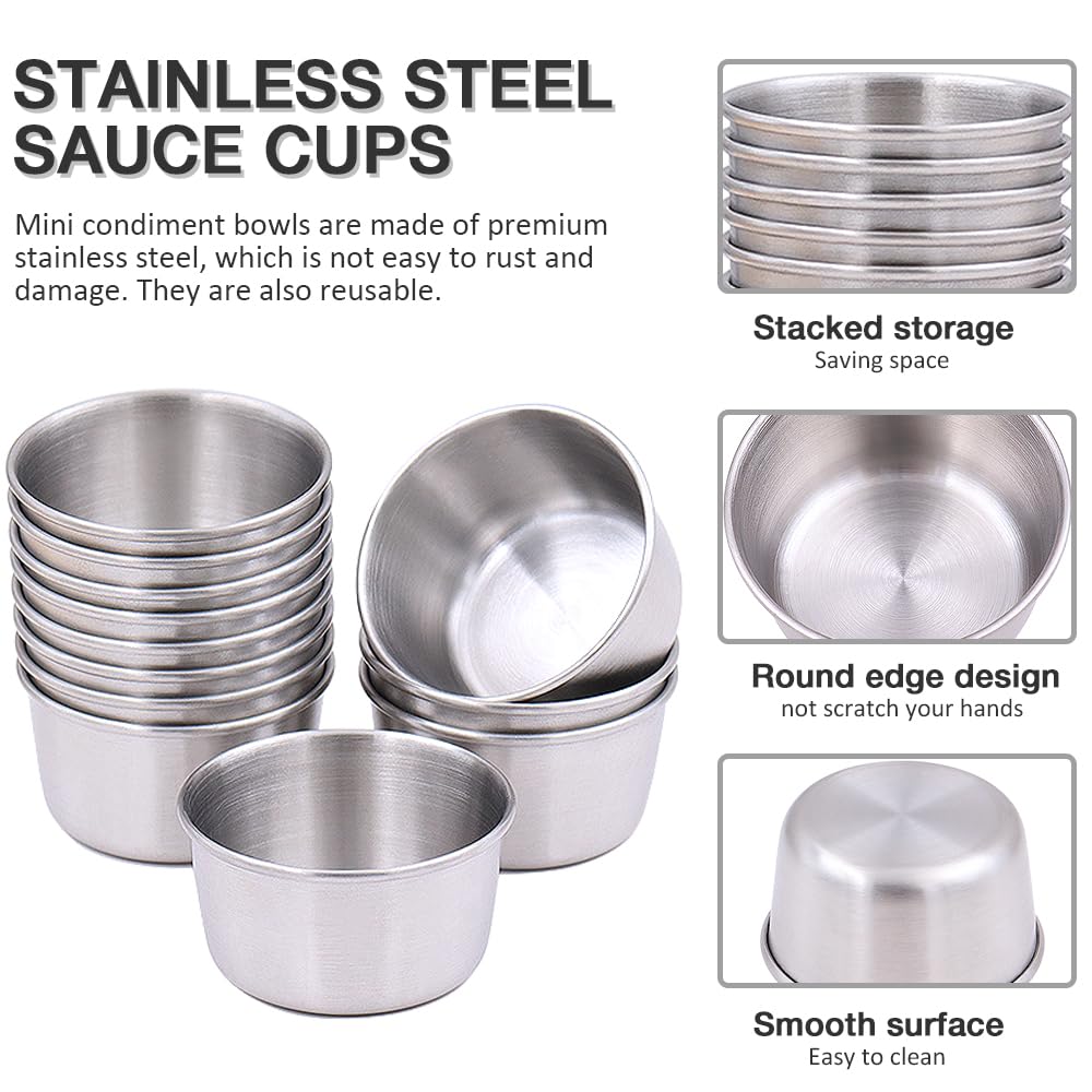 Dipping cups with top diameter 2.16in bottom 1.77in height 1.18in