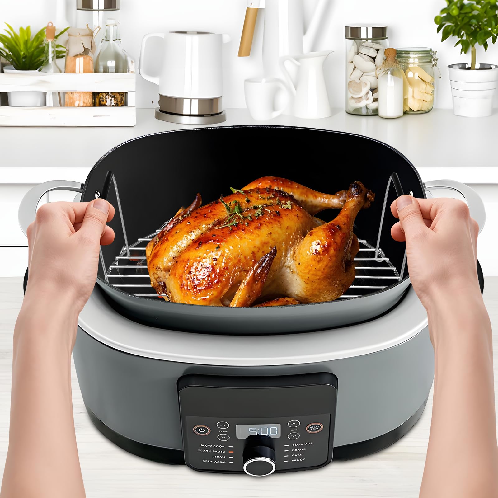 Stainless steel crock pot accessory for Ninja setup
