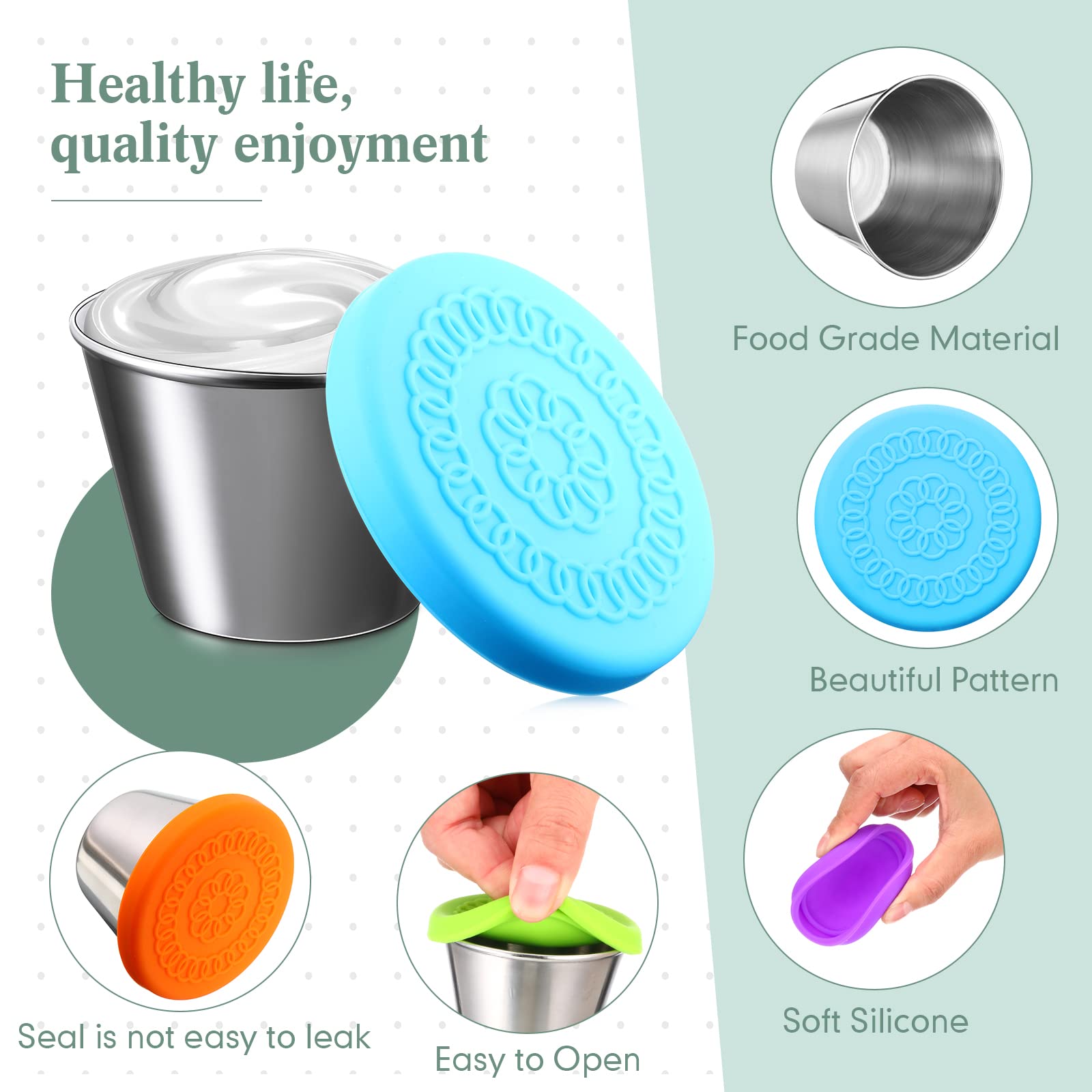 Dipping sauce cups designed for lunch boxes and travel