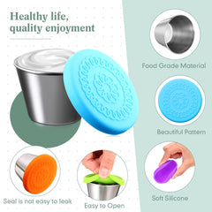 Dipping sauce cups designed for lunch boxes and travel