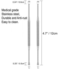 Portable double-ended ear pick with spiral design for deep cleaning