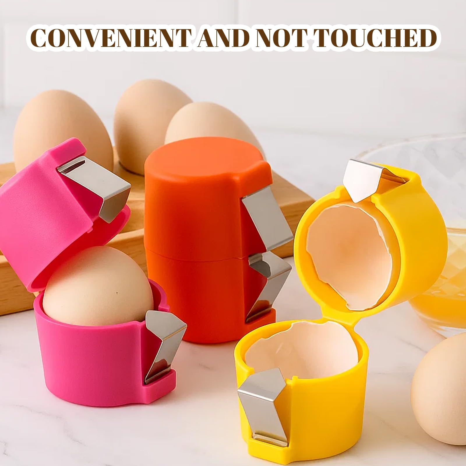 Yellow stainless steel egg shell opener
