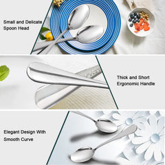 Ergonomic handle espresso spoons in stainless steel