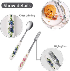 Stainless steel 304 flatware with durable ceramic handles