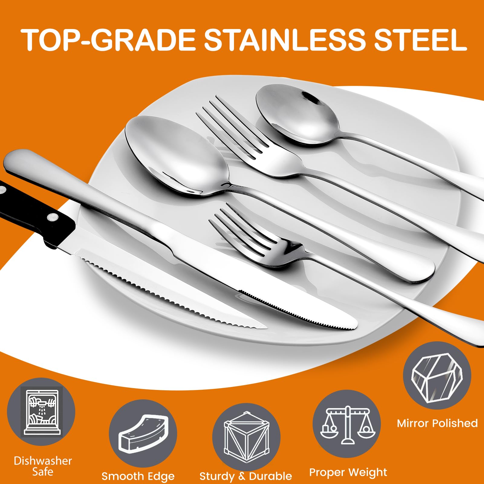 stainless steel dinner forks 8 pieces from 49 piece set