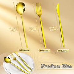 60 forks in gold finish stainless steel cutlery