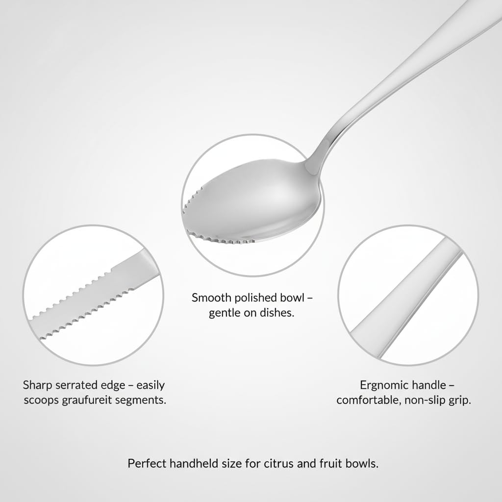 stainless steel fruit spoons for citrus kiwi lemon and melon