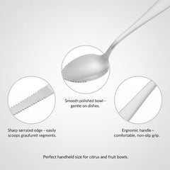 stainless steel fruit spoons for citrus kiwi lemon and melon