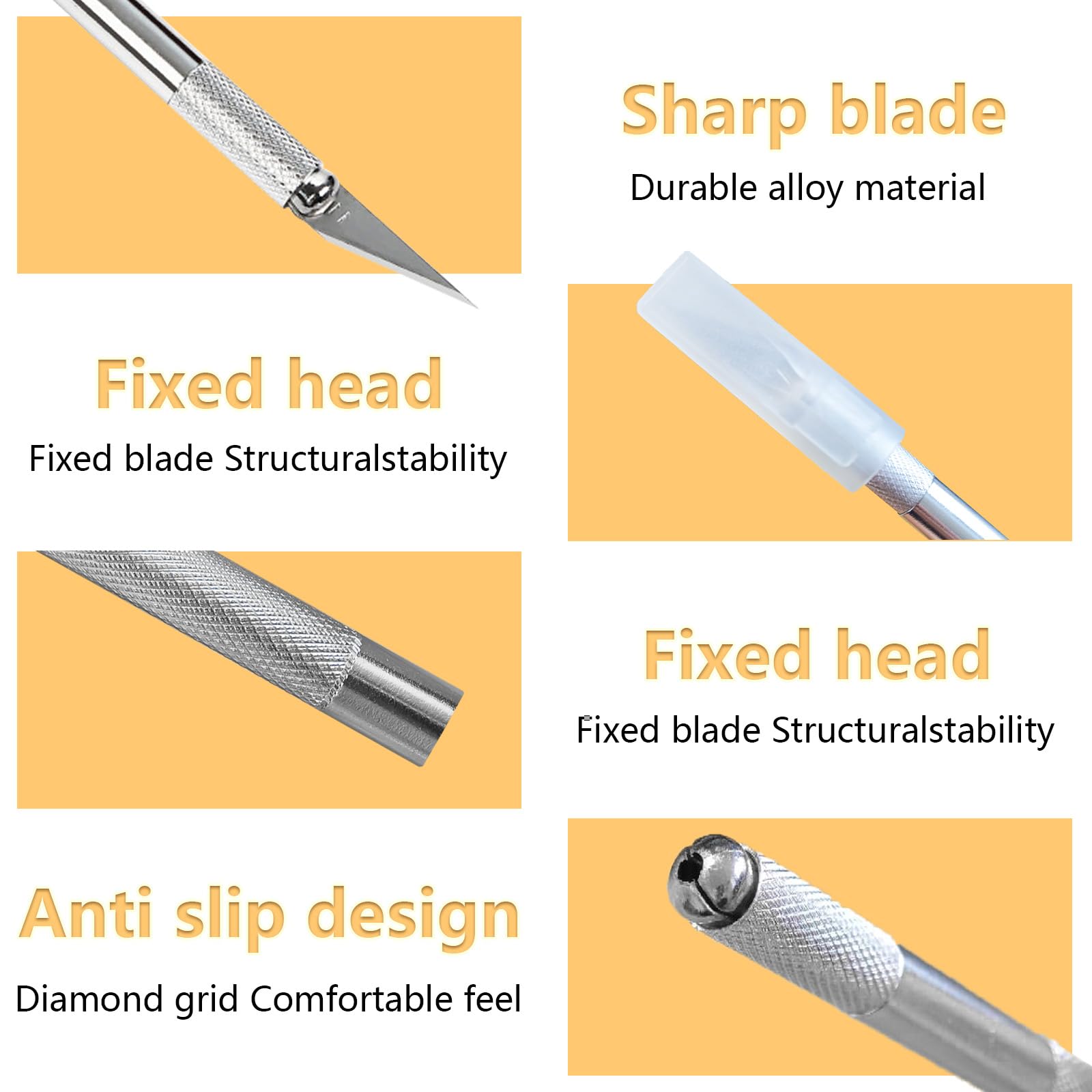 Stainless steel handle detail on bread lame