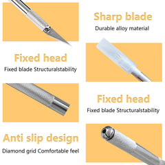 Stainless steel handle detail on bread lame